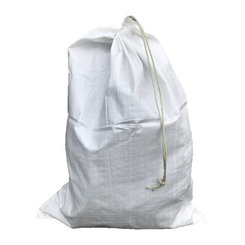 Polypropylene Sacks White Woven With Pull Drawstring - 55 X 76CM (21.5 X 30")